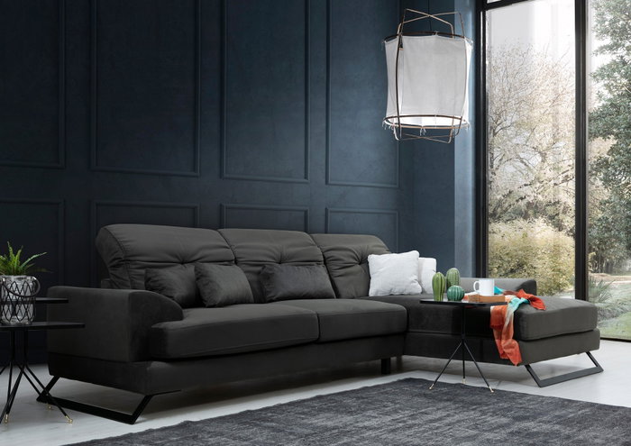 Atelier Del Sofa L3+Chl Sofá Esquinero Derecho, Antracita, 308 cm x 190 cm